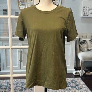 Market & Spruce Army Green Tee T-Shirt Organic Cotton L